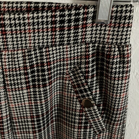 For Better Days Pants L Gray Red Plaid Retro Vintage 70s - Picture 2 of 4